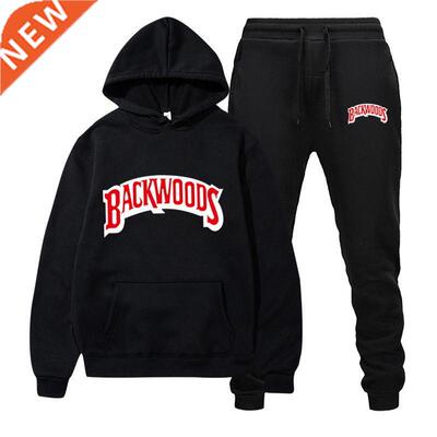 fashion brand Backwoods Men's Set Fleece Hoodie Pant Thick W