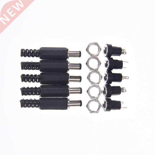 5pcs 5.5x2.1mm Dc Power Supply Jack Plug Socket Female Panel