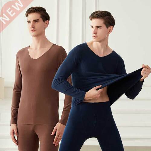 Keep Warm Men Solid Sleepwear Nightwear Plus SIze 3XL 4XL V-