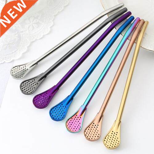 Stainless Steel Drinking Straw Spoon Tea Filter Mate Tea Str
