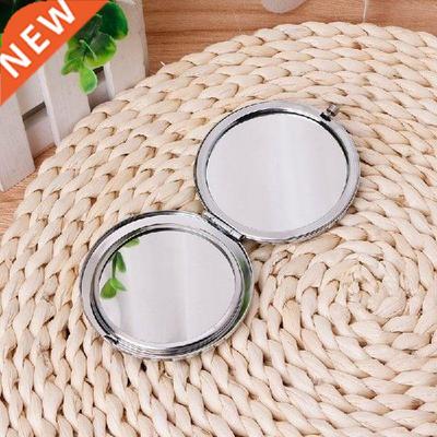 Portable Hand Mini Pocket Makeup Mirrors Double Folded-Side