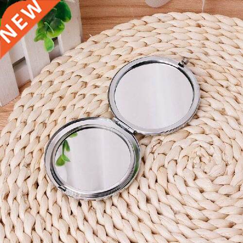 Portable Hand Mini Pocket Makeup Mirrors Double Folded-Side
