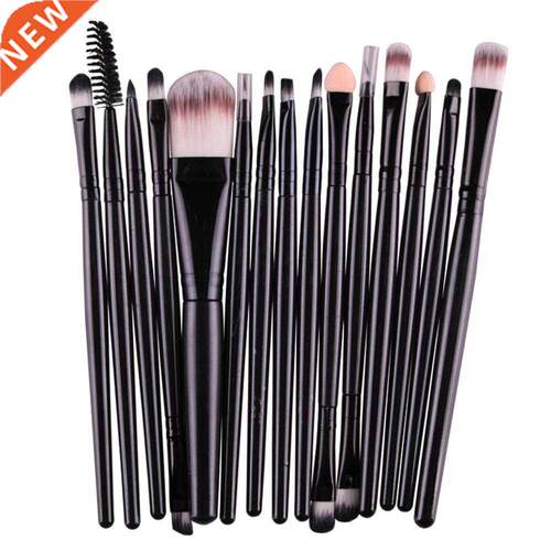 Pro 10/15Pcs Mkeup Brushes Set Powder Foundtion Eye Shdow