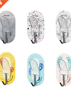6 Pieces Punch-free Towel Hooks Waterproof Wall Hooks Hanger
