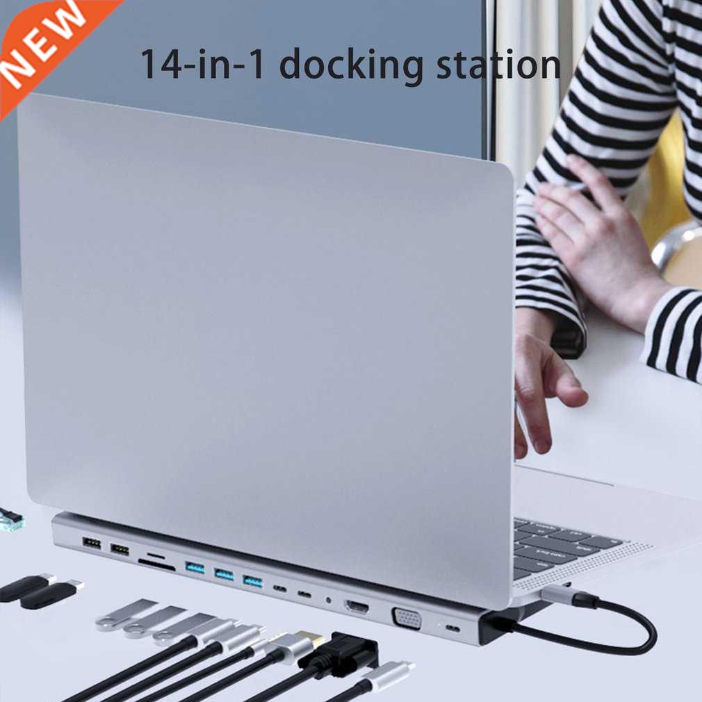 Adapter 14-In-1 Type C Hub USB C To HDMI-compatible VGA