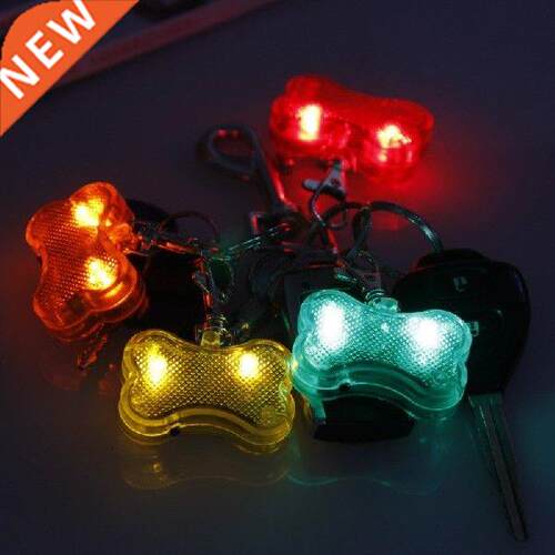 Bone ID Tag Collars Pet Night Safety LED Flashlight Collar D