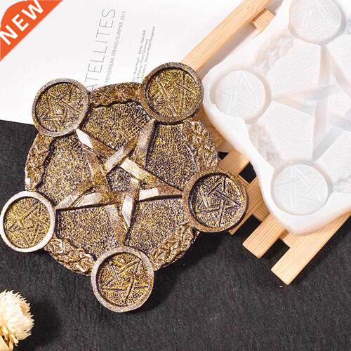Astrology Pentacle Altar Candle Holder Epoxy Resin Mold