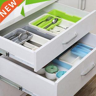 Drawer Cutlery Tray Retractable Double Layer Extendable Tabl