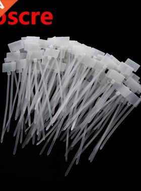 100pcs White Plastic Nylon Mark Tags Label Sticker Cable Zip