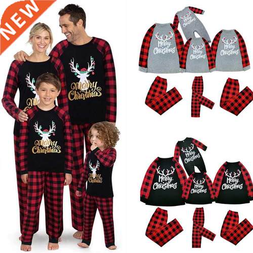 Christmas Mommy and Me Clothes Outfits Tops+Pants Family Mat