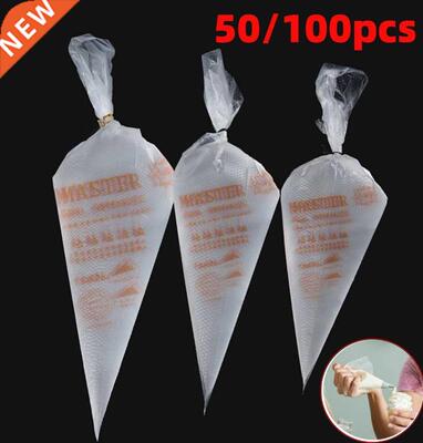 50/100 pcs/lot Disposable Pastry Piping Bag Icing Fondant Ca