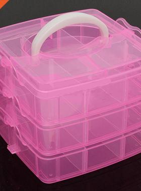 3 Layers 18 Compartments Clear Storage Box Container Jewelry