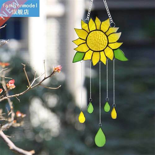2021 Sunflower Enamel Pendant Acrylic Wind Chimes Hanging Ho