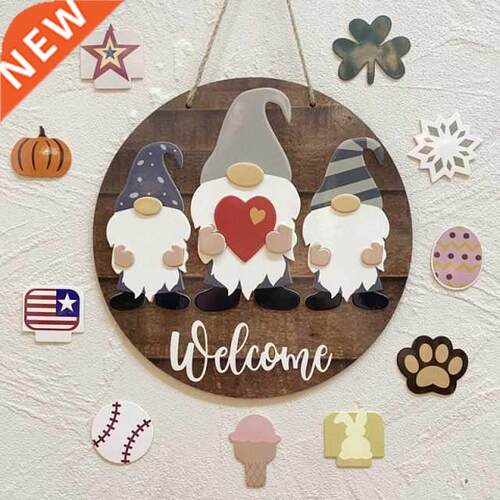 1pcs Welcome Sign Log Sign Front Door Hanging Doorplate and