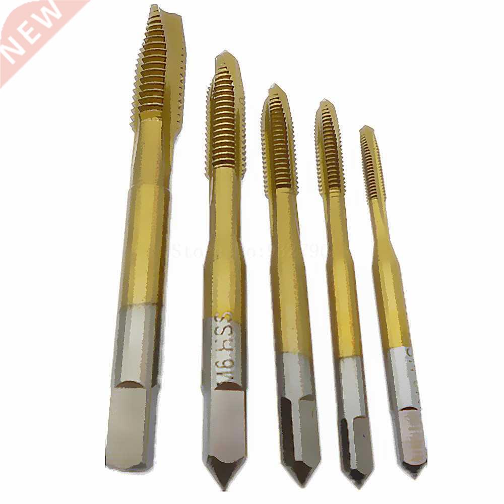 5pcs Hss Spiral Point Tap Straight Flute Metric M3-M8 Machin