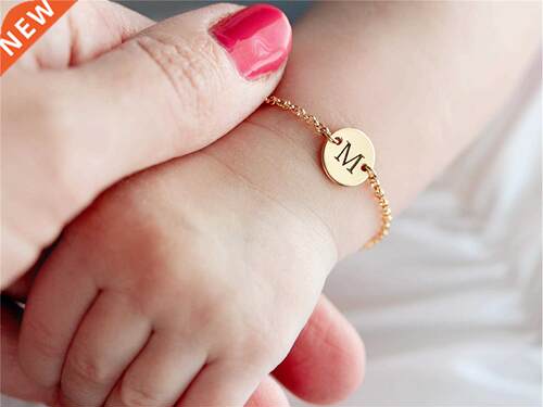 Cursive Initial Bracelet Stainless Steel Tiny Letter Persona