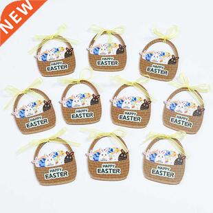 2pc Easter Wood Decorative Ornament Home Printed Easter Eggs