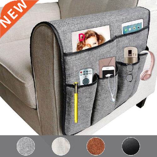 Sofa Armrest Organizer With 6 Pockets Remote Holder On