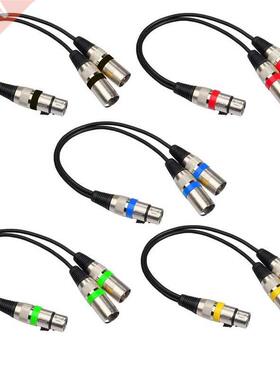 3Pin XLR Female Jack To Dual 2 Male Plug Y Splitter 30cm Ada