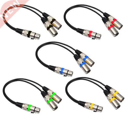 3Pin XLR Female Jack To Dual 2 Male Plug Y Splitter 30cm Ada