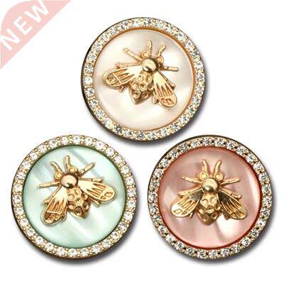 6pcs Retro Rhinestones Diamond Decor Metal BEE Pink Blue