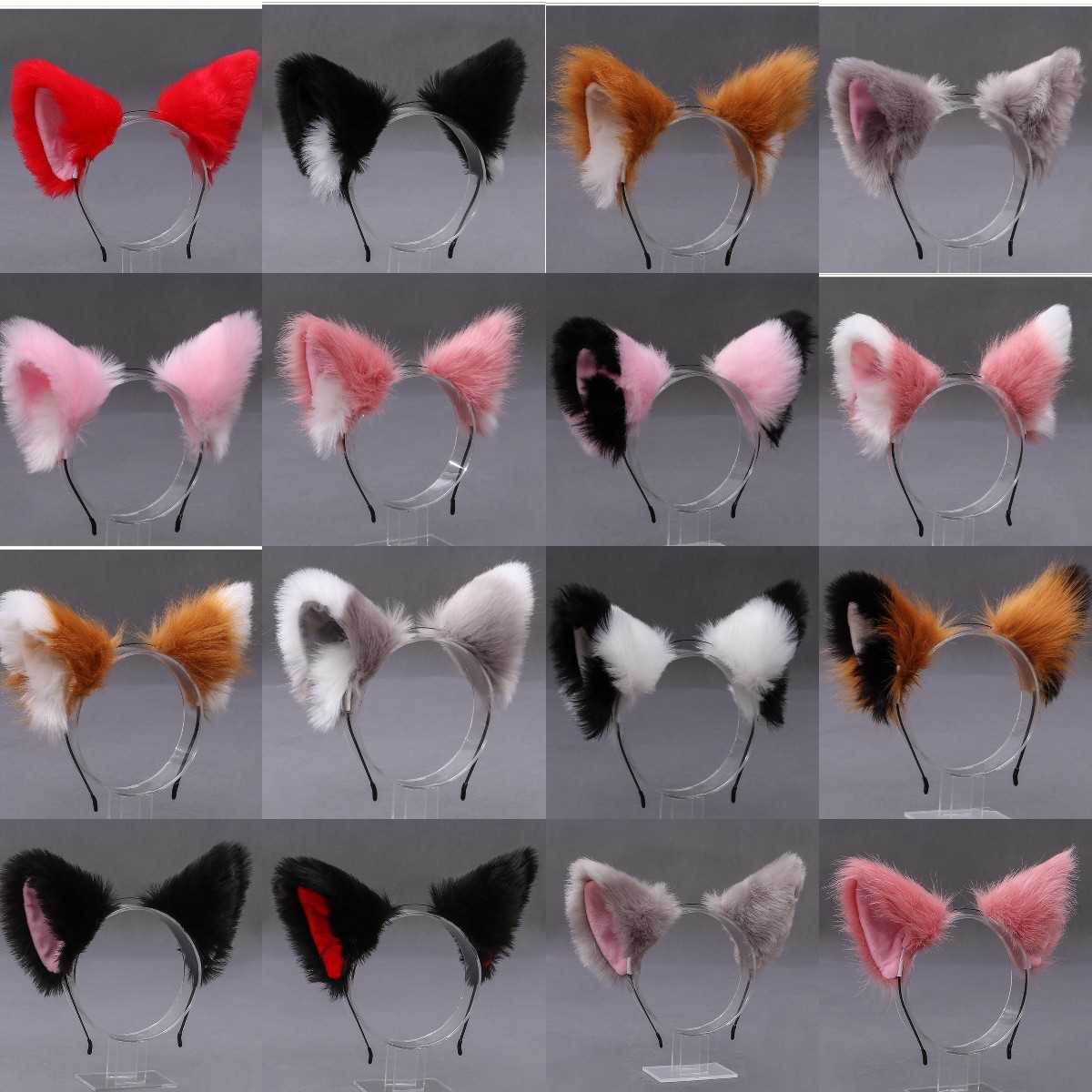 Cosplay Cute Cat Fox Fur Ear Hair Hoops Night Party Anime Lo