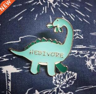 Herbivore Dinosaur Enamel Pin Badge for Vegetariani