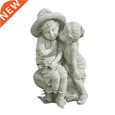 Garden Kissing Kids Ornaments Outdoor Decor Boy And Girl