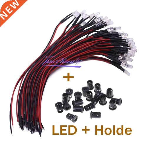 10-100pcs 3mm/5mm Red/Green/Blue/RGB 12V DC Round Pre-Wired