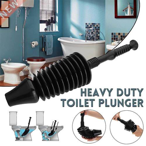 Black Rubber Head Plastic Handle Detachable Heavy Toilet Plu