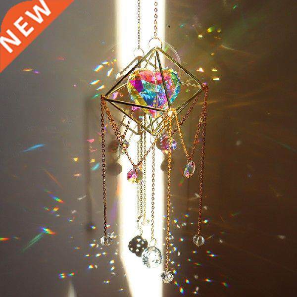 Crystal Wnd Chme Star Moon Colorful Dream Catcher Ranbow