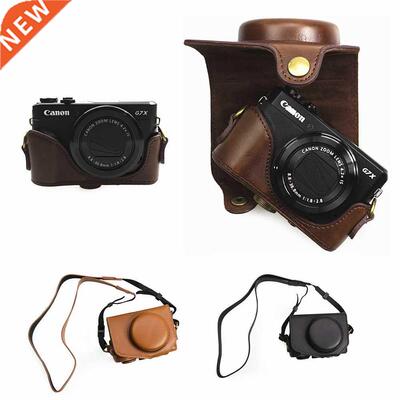 Retro PU Leather Camera bag hard case cover for Canon Powers