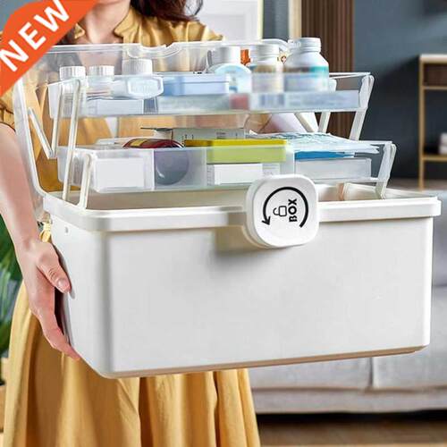 Portable First Aid Container Clear Plastic Medicine Storage