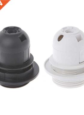 E27 Lamp Bulb Holder Edison Screw Cap Socket White/Black Pen