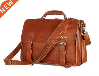 Nesitu Highend Vintage Brown Thick Genuine Leather Office Me