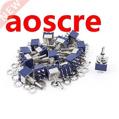 20Pcs AC 125V 6A 6Pin ON-OFF-ON 6mm Thread DPDT Locking Mini