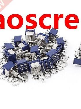 20Pcs AC 125V 6A 6Pin ON-OFF-ON 6mm Thread DPDT Locking Mini