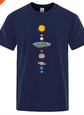 Cosmc Solar System Planets Prnt Man T-shrt Overszed Loos