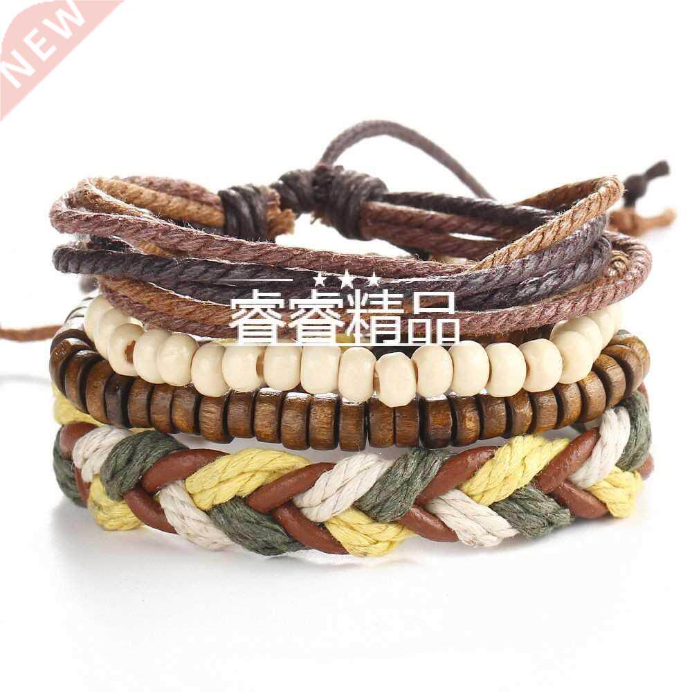 man bangle beaded Bohemia bracelet woman Hand jewelry suit