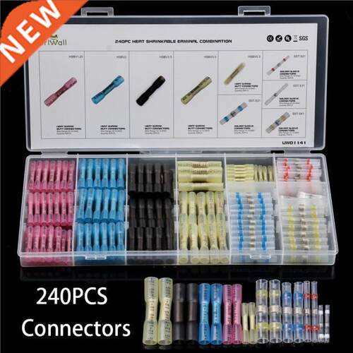 240Pcs/Set Waterproof insulated Heat Shrink Seal Butt Wire C