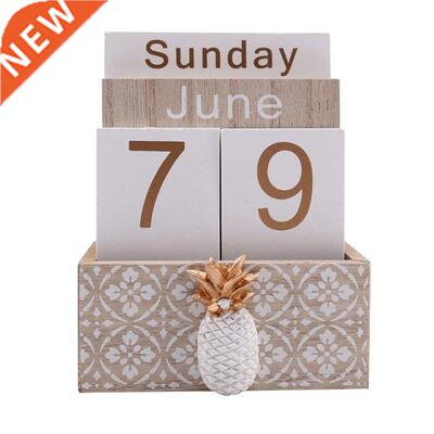 Wooden Perpetual endar, Vintage Wood Block Perpetual e