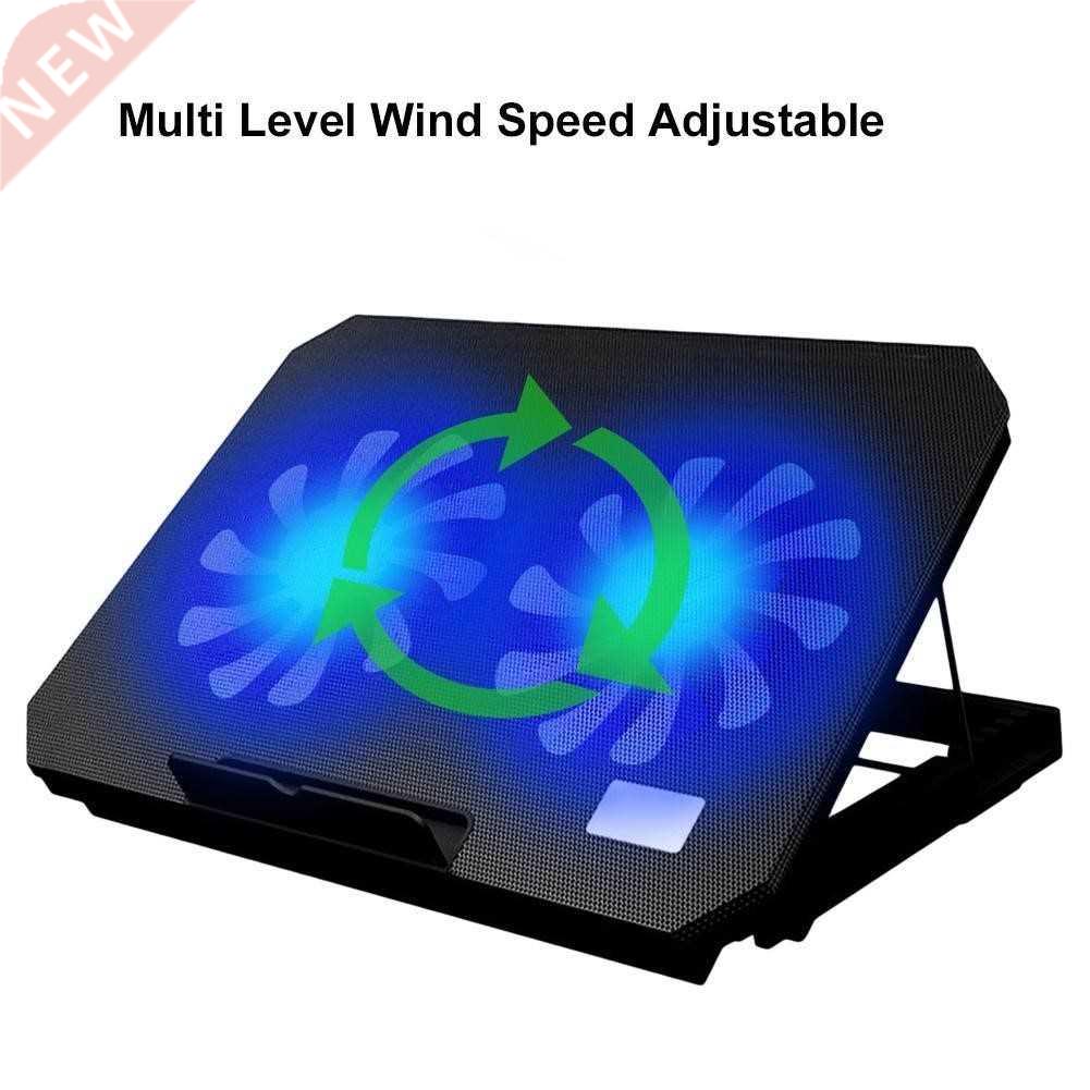 Metal Laptop Cooler Cooling Pad Adjustable Speed 2 USB Ports