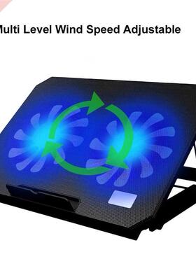 Metal Laptop Cooler Cooling Pad Adjustable Speed 2 USB Ports