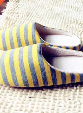 Slippers Winter Women Men Shoes Warm Soft Indoor floor Stri