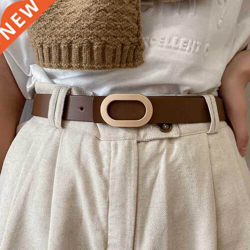 Women Belt Luxury Designer Needle Hole Adjustable Belt Buckl