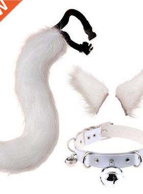 Kds/Adult Wolf Fox Tal Clp Ears And Bell Neck Chocker