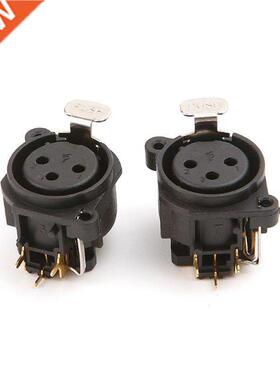 New 2pcs 3-Pole XLR Female Jack Panel Mount Chassis Socket C