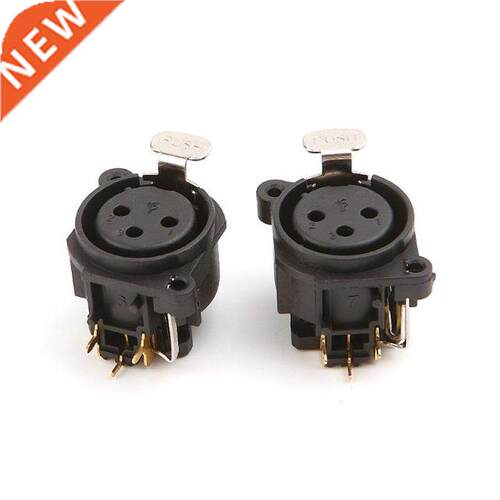 New 2pcs 3-Pole XLR Female Jack Panel Mount Chassis Socket C