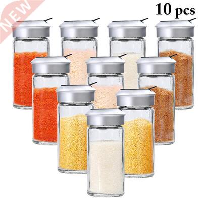 10pcs Transparent Glass Kitchen Gadgets Spice Pepper Shaker
