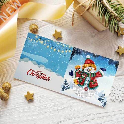 8pcs DIY Christmas Cards Special Shaped Diamond Painting San